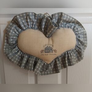 Vintage Country Heart Shaped Pillow Or Hanging